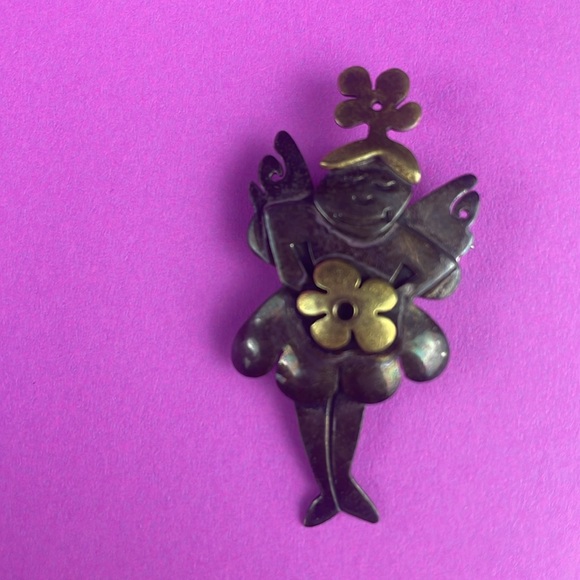 Far Fetched 925 Sterling Silver Flower Fairy Brooch - Picture 6 of 7
